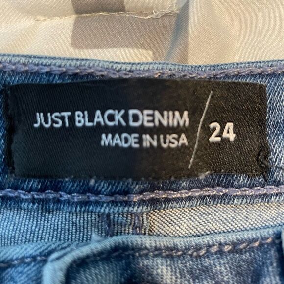 Just Black The Iconic Relaxed Skinny Jeans Blue Medium Wash Denim 24 - Picture 3 of 5